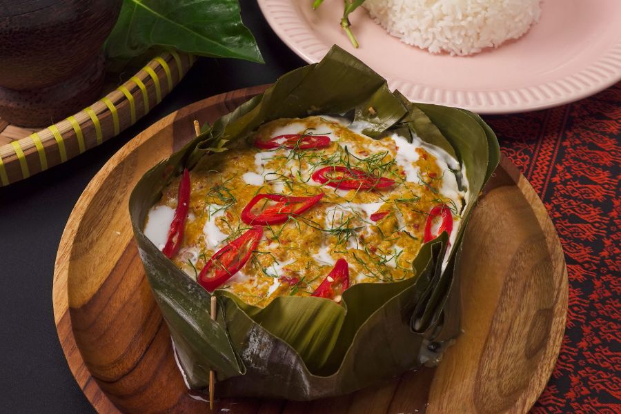 Delicious fish amok dish