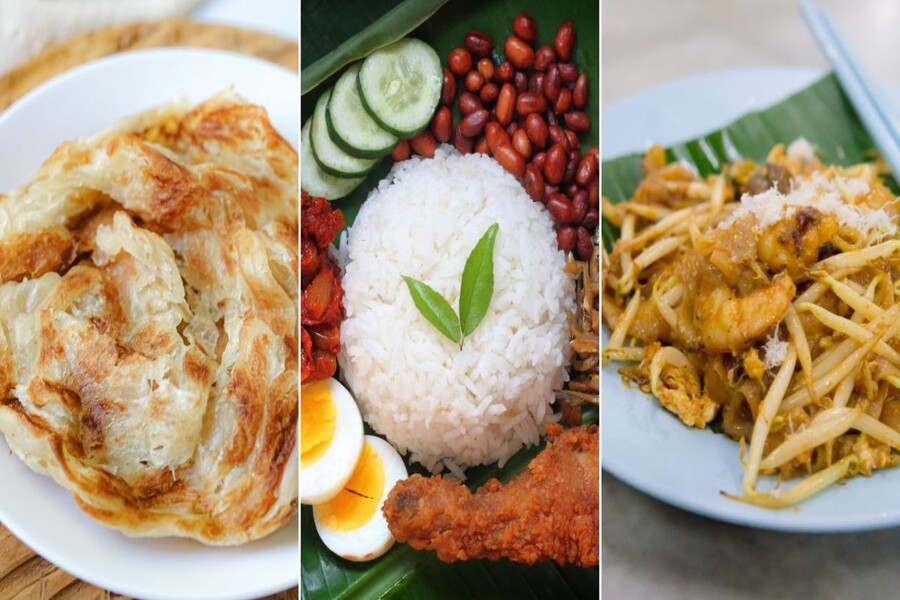 Roti canai, Char kway teow, and Nasi lemak which the top must-try foods for tourists visiting Malaysia - Photo: dolphfyn, Rosita Turut, jethita 