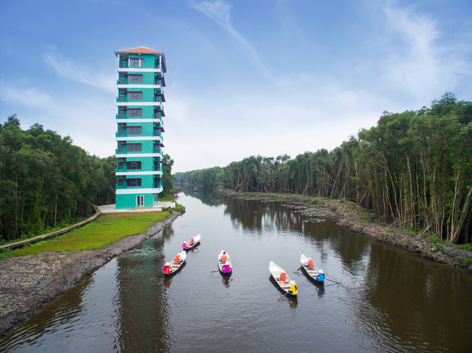 Amazing view of Tan Lap Floating Village, Long An