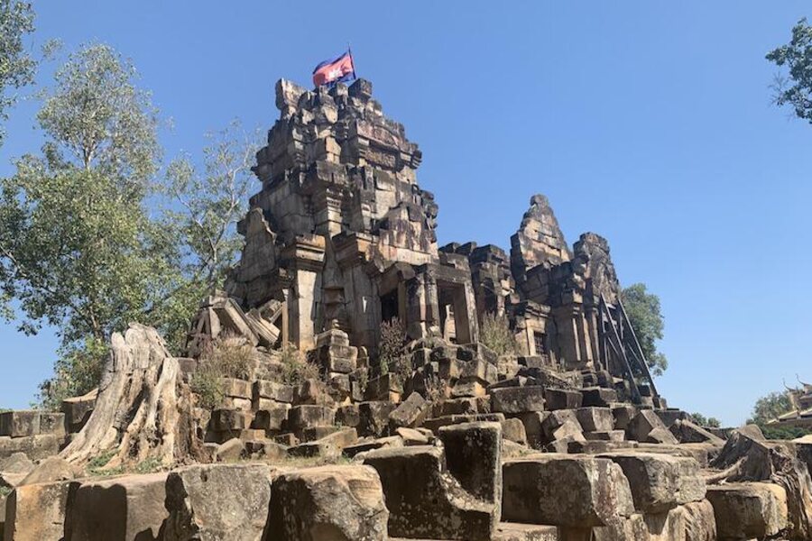 Wat Ek Phnom is a sandstone sanctuary, following the concept of Angkor temples