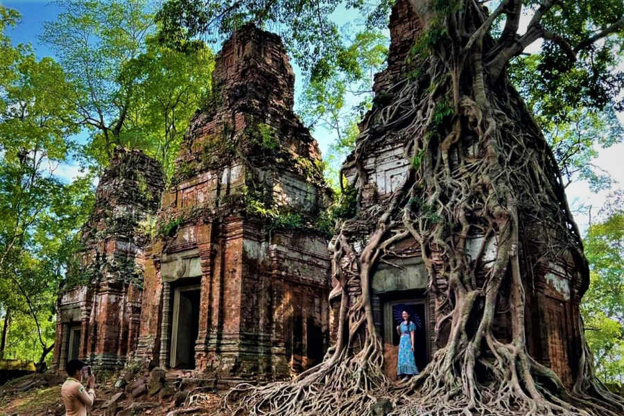 Brick-built towers in Koh Ker Temple complex