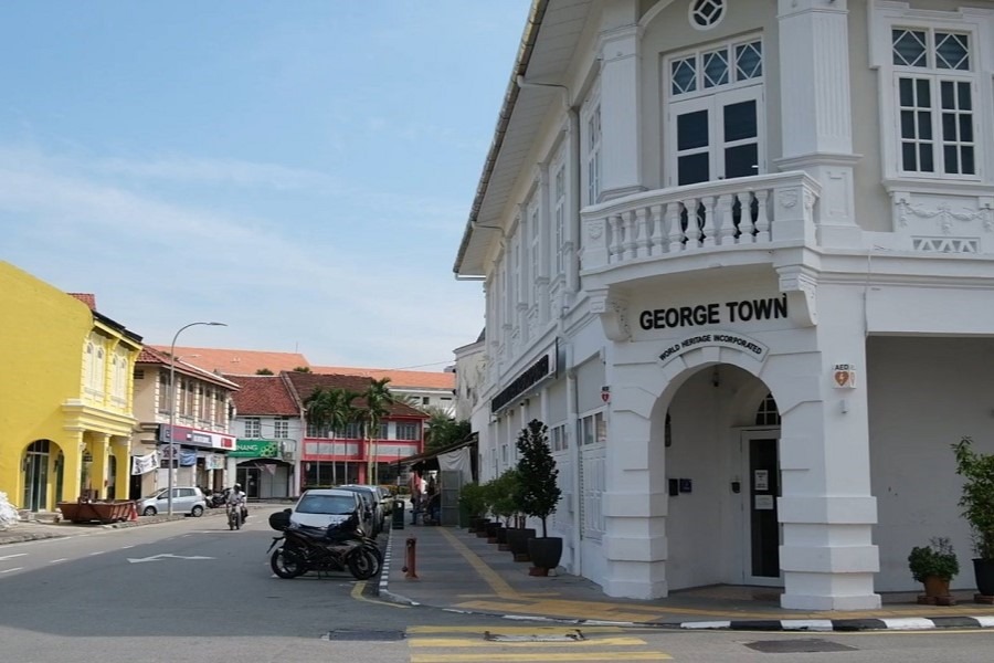 Whitewashed English architecture is a highlighted feature in George Town