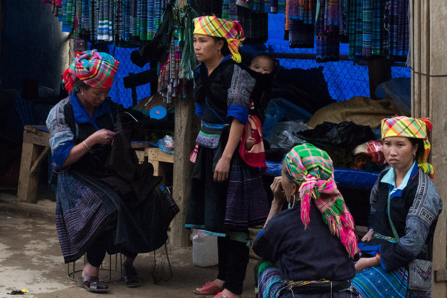 Back H'mong women in traditional clothes - Photo: nick mayo