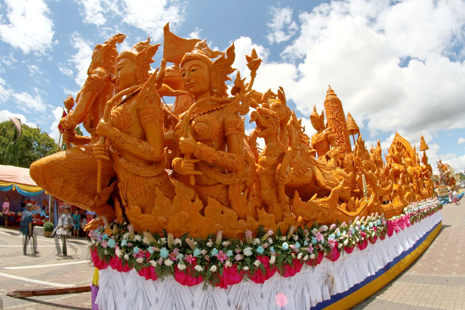 Giant wax sculptures in Ubon Ratchathani Candle Festival