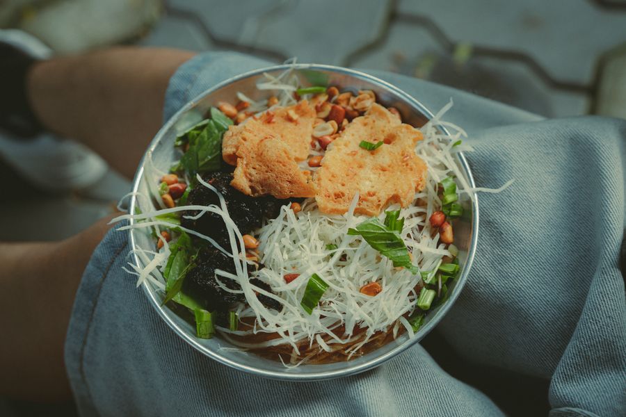 A colorful Vietnamese salad made with fresh ingredients in Ho Chi Minh City.