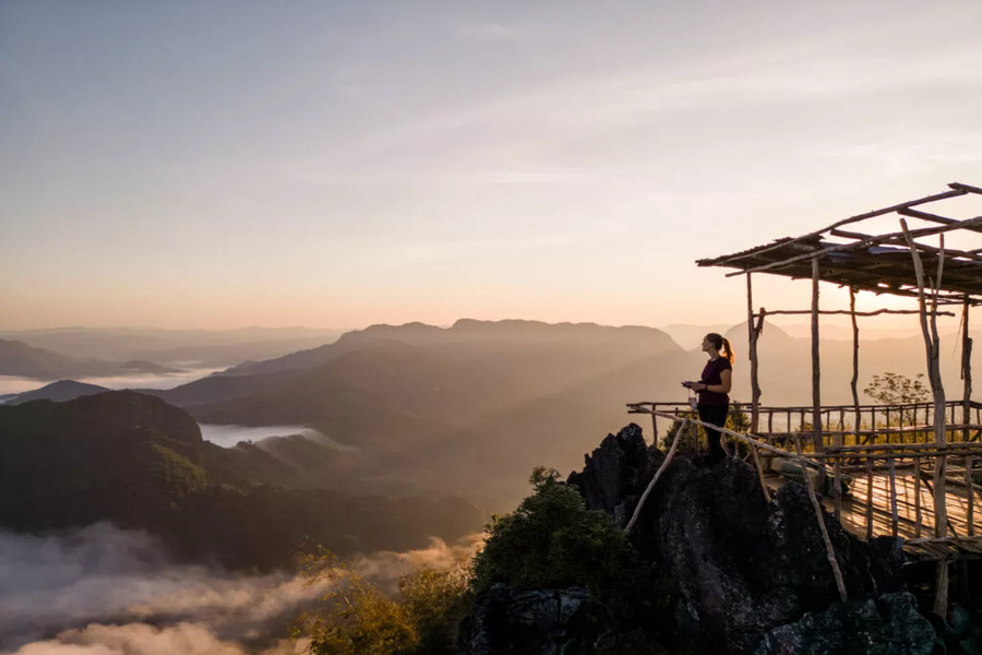 watching sunset at the highest viewpoint