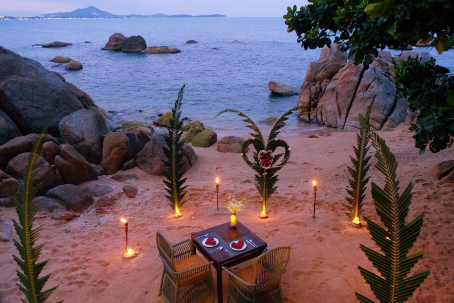 private honeymoon dinner in Koh Samui