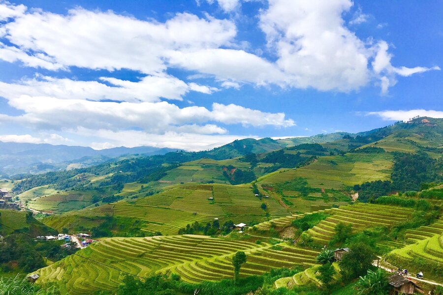 Mountains and terraced fields in Northwestern Vietnam 