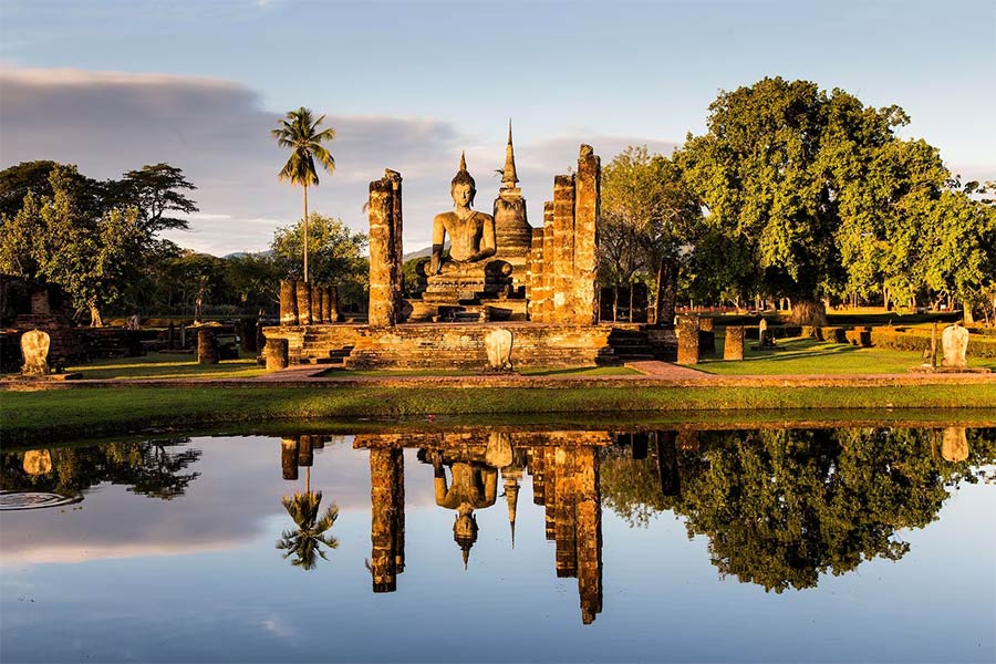 Sunset at Sukhothai Historical Park 