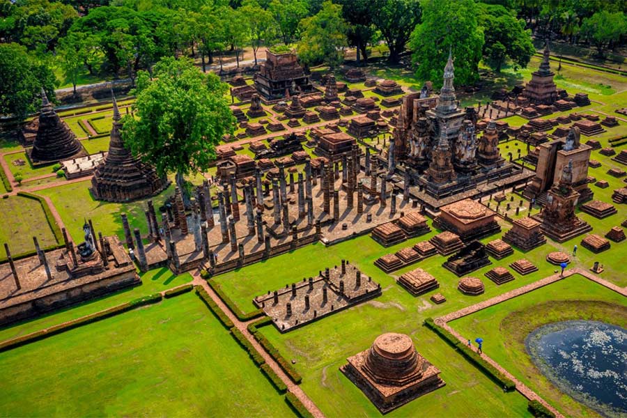 Sukhothai Historical Park from above