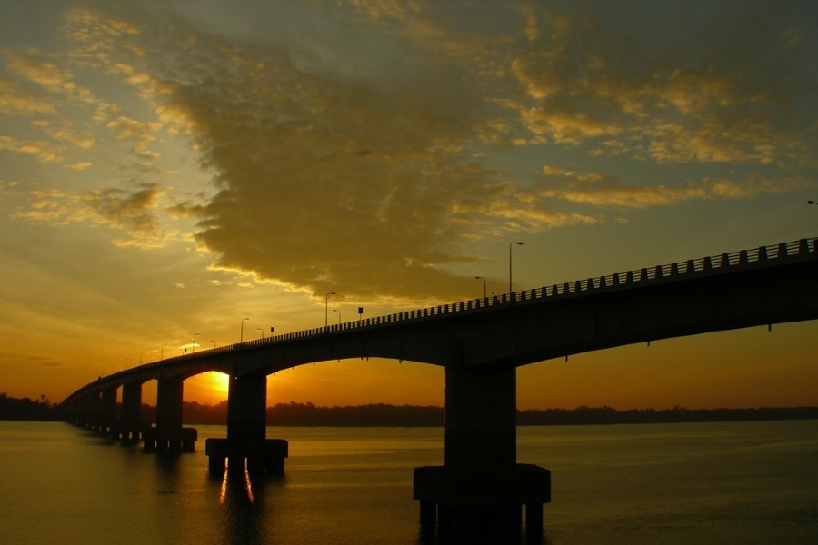 Sunrise at Mekong River in Kampong Cham