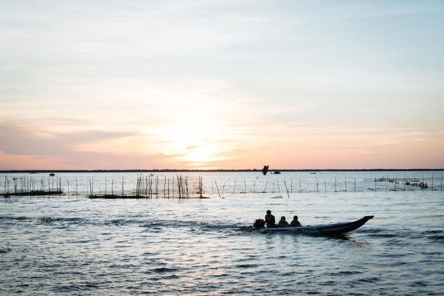 Sunrise at Tonle Sap Lake