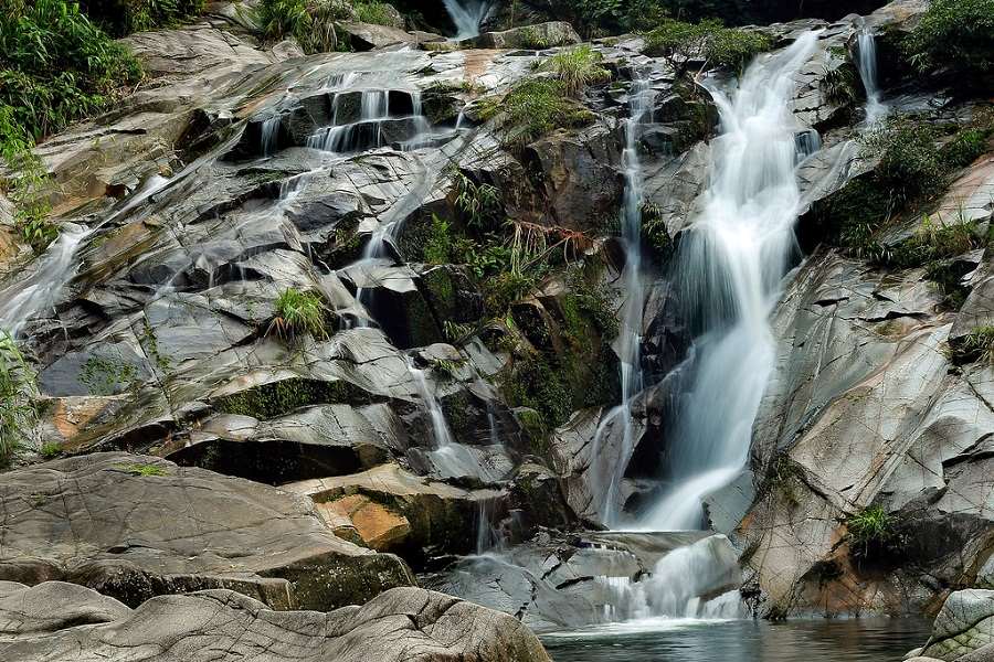 Tourists have to follow a 2-km trail to get to the waterfall