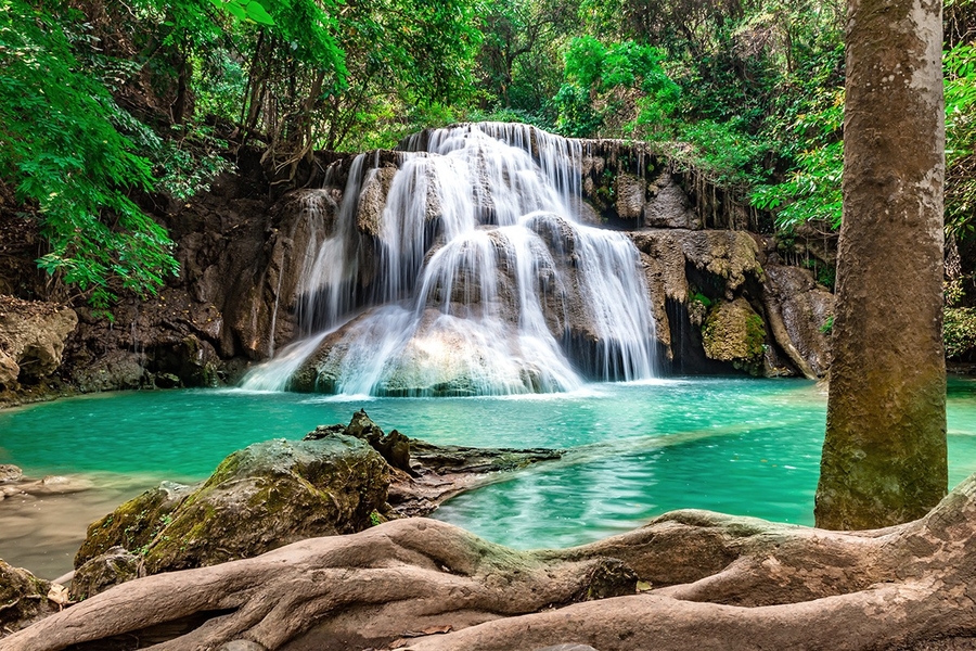 Visit the 7-tiered Erawan Waterfall, a hidden pearl in the forest. Source: Agoda