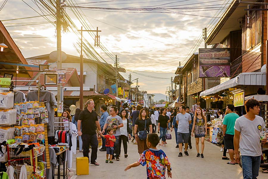 Tourists crowd in Thailand