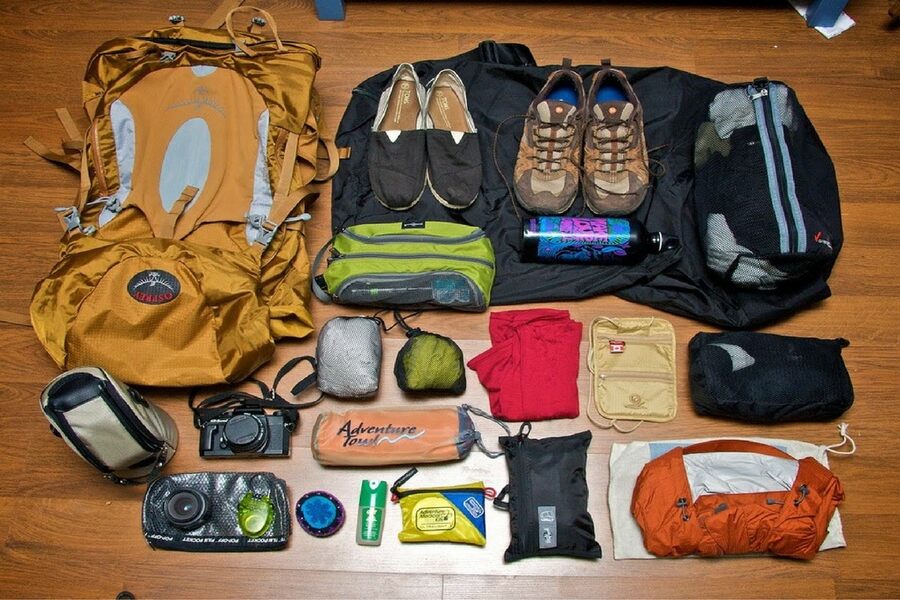 Essential items for conquering a mountain pass. Photo: Travelgear