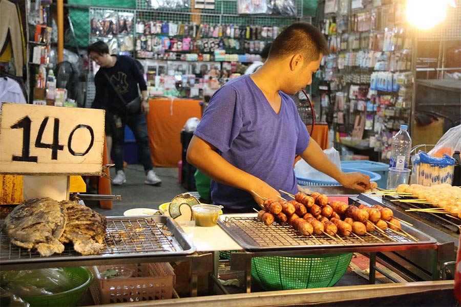 Huge range of Thai street food vendors in this market