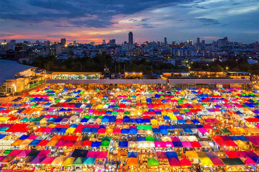 The Chatuchak Weekend Market from above