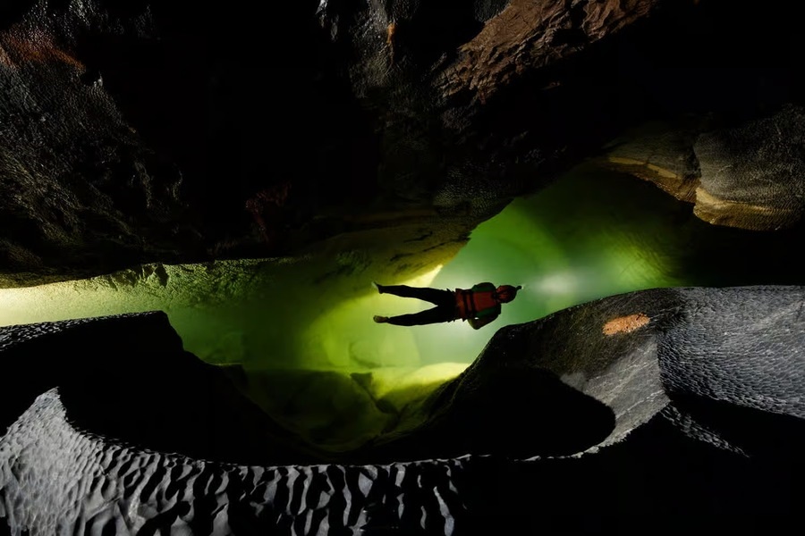 You will be able to swim and kayak in the underground river during your cave tour. Photo: Oxalis Adventure