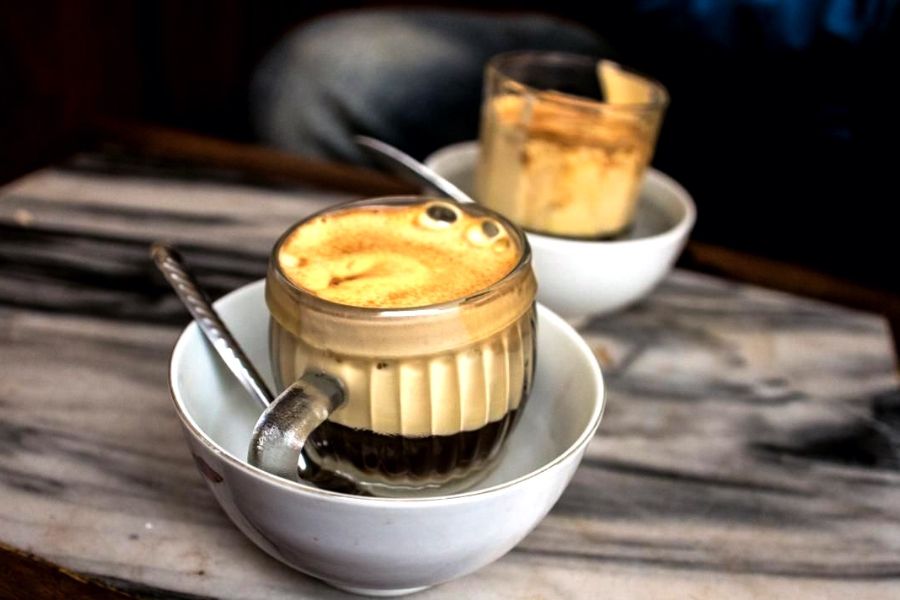 Famous egg coffee in VietNam 