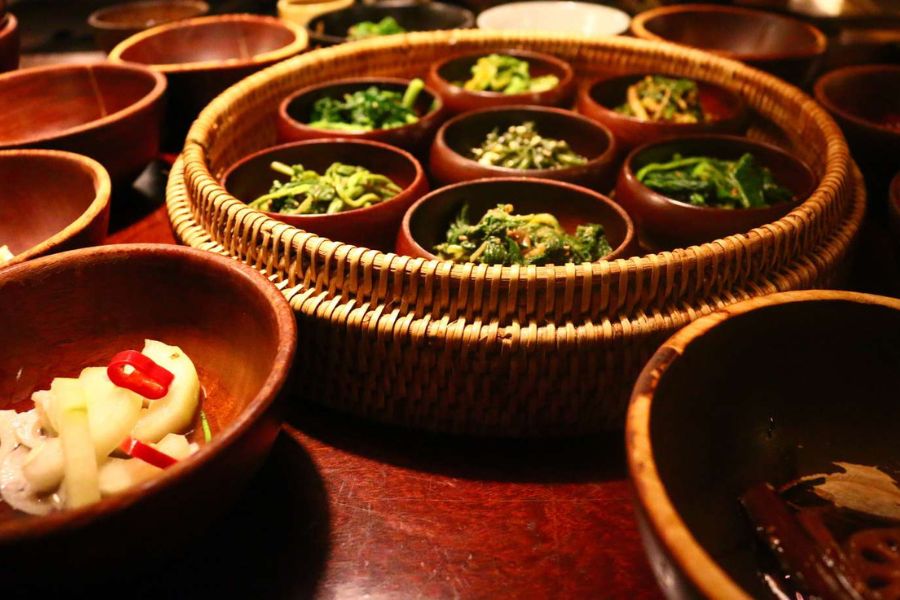 One of the Buddhist meat-free meals 