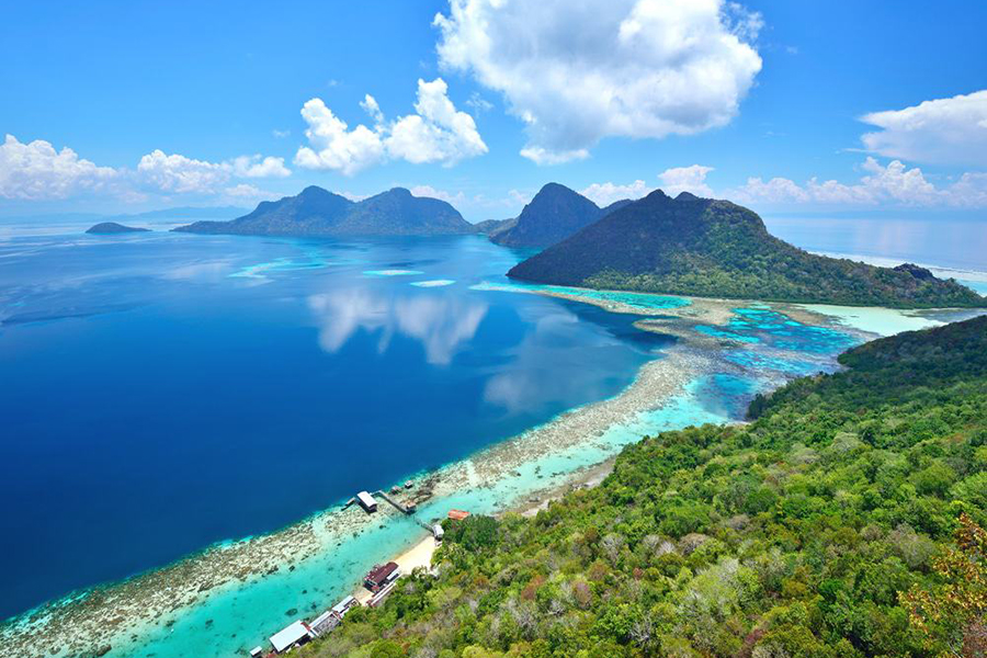 Pristine waters and coral reefs