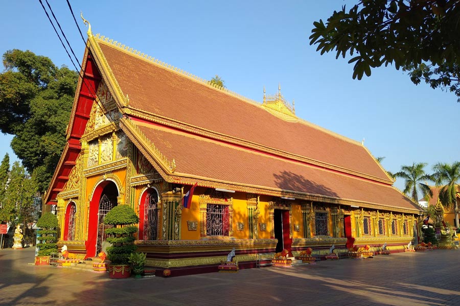 Wat Si Muang serves as a spiritual pillar for the city, attracting locals for blessings and traditional ceremonies