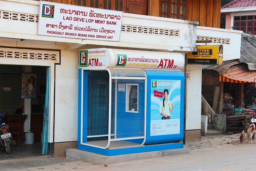 Laos currency: Exchange at ATMs