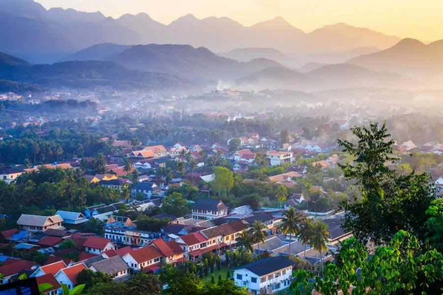 Luang Prabang with French colonial buildings
