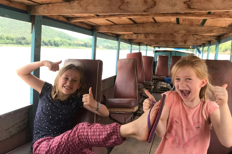 Relaxing in the cruise on Mekong River&nbsp;