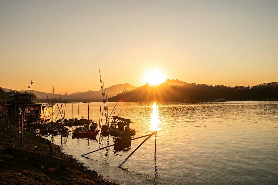 Mekong River on sunset