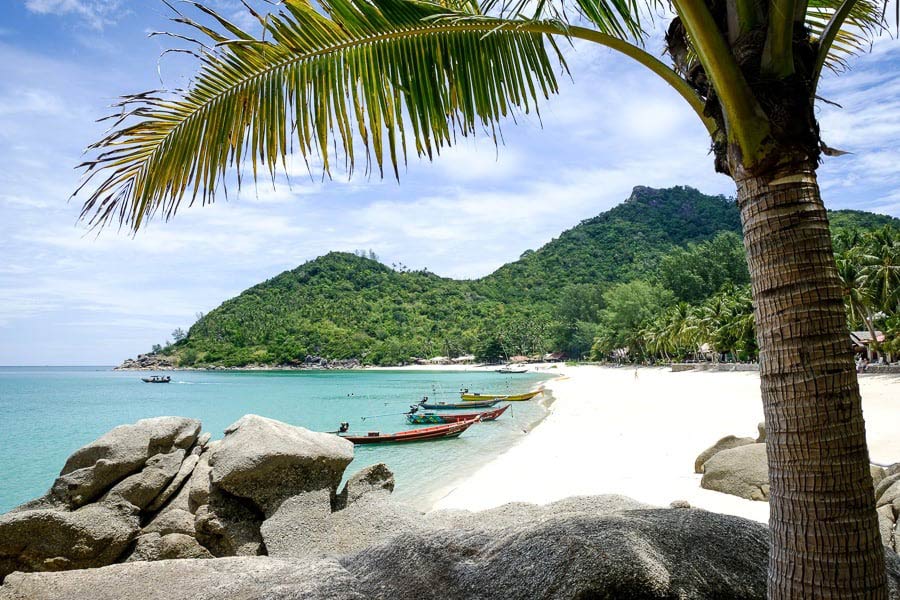 Known for its seclusion and pristine beauty, Bottle Beach on Koh Phangan offers a tranquil escape with crystal-clear waters and fine white sand