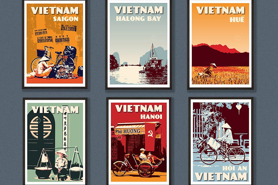 Vietnamese posters are eye-catching mementos that encapsulate the beauty of the country