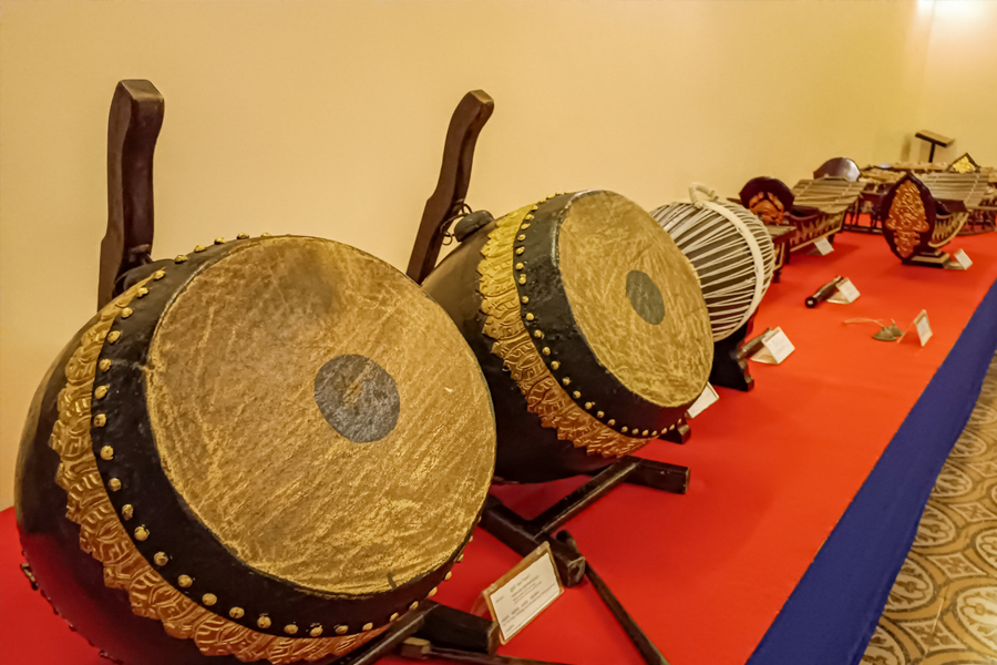 Musical instruments inside Battambang Provincial Museum