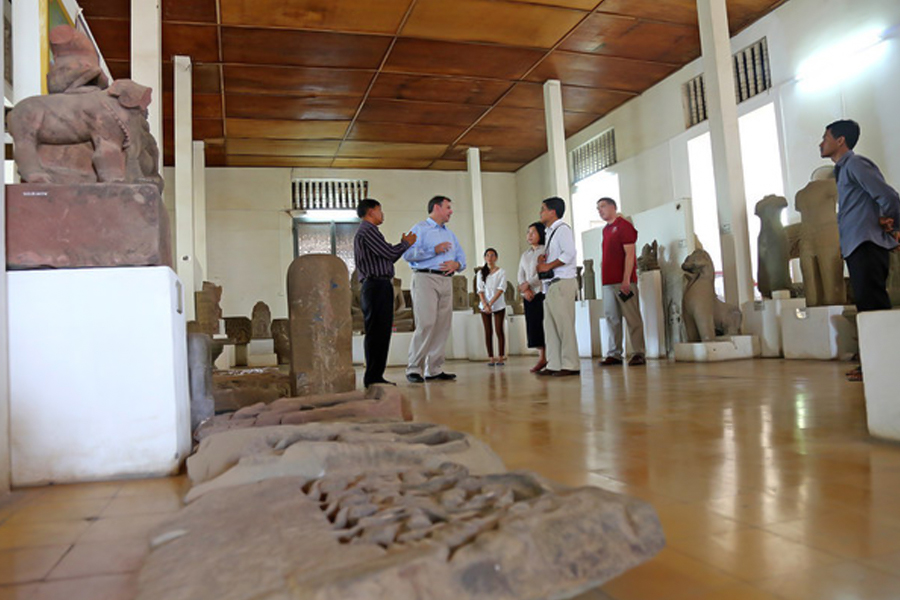 Tourists visiting Battambang Provincial Museum