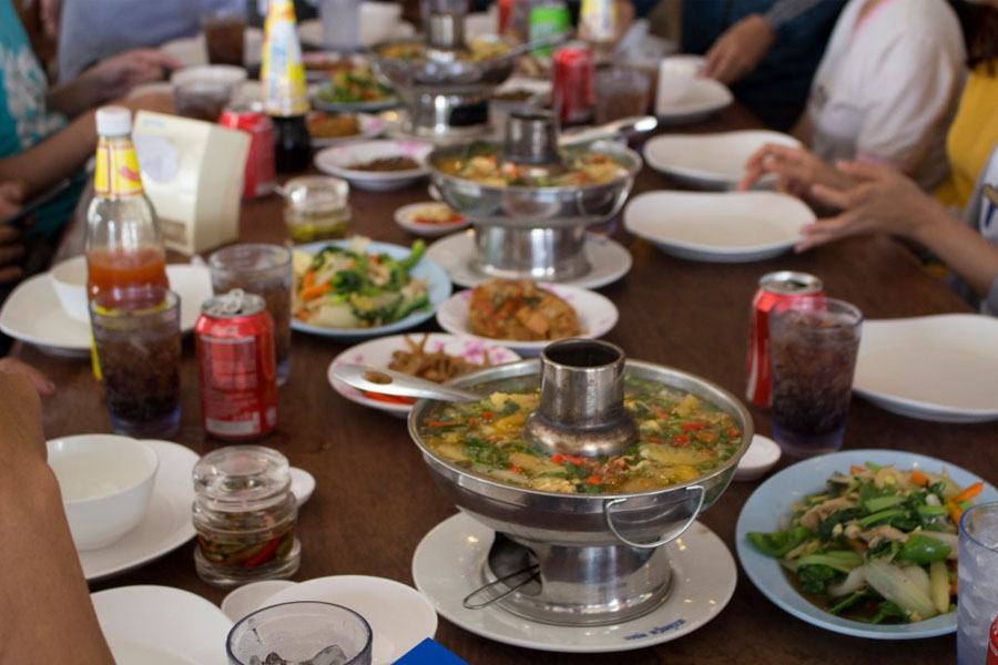 Dining in Arunras Hotel, Kampong Thom