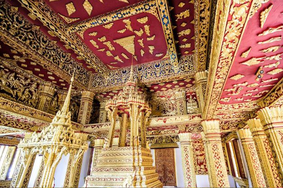 The shrine containing the Buddha image (Cre: Go Laos Tours)