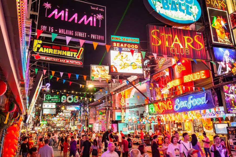 Pattaya Walking Street at night 
