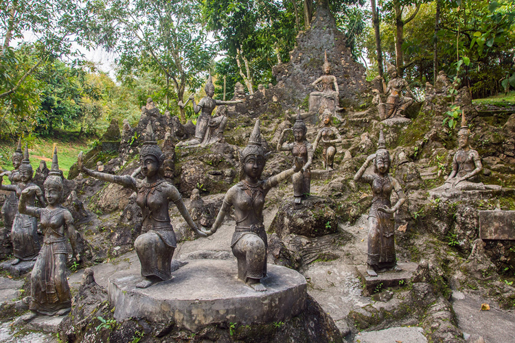 The Secret Buddha Garden is nestled in the hills of Samui's interior, surrounded by dense tropical jungle