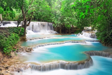 Luang Prabang  – Rice experience - Kuang Si waterfalls (B)