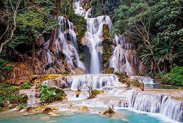 Luang Prabang - Ban Long Lao- Kuang Si wateralls  (B, L, D)