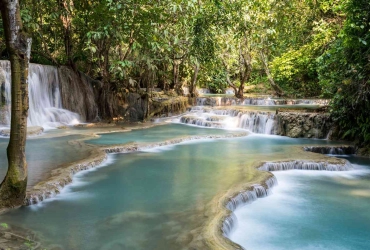 Luang Prabang – Ban Long Laos – trek to Kuang Si Waterfall (B)